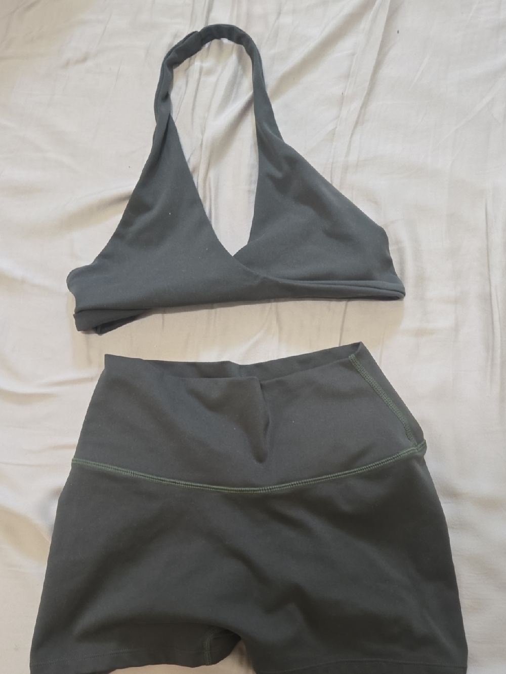 Women’s Forest Green Bike Shorts - Scrunch Bum, No Seam Front